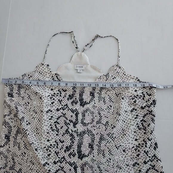 J Crew Snakeskin Scalloped Cami Top Size 14 - Picture 3 of 9